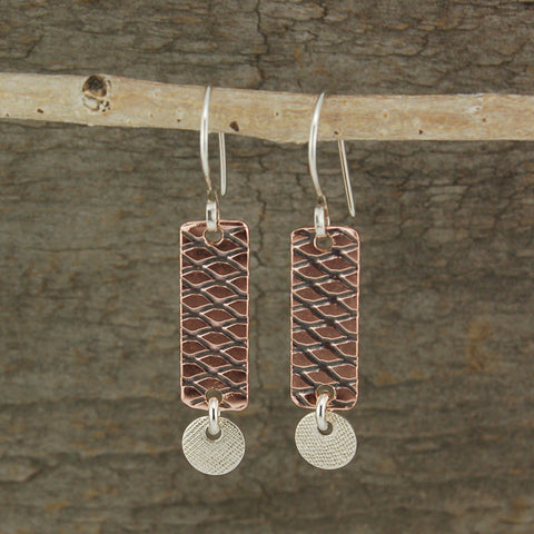 $33 - Copper Abstract Earrings