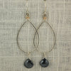 $39 - Tear Drop Earrings - Silver, Gold & Black - Large