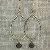 $39 - Tear Drop Earrings - Silver & Grey - Large