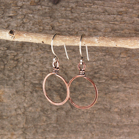 $19 - Twisted Copper Hoops - Small