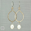 $36 - Tear Drop Earrings - Gold & Pearl - Medium