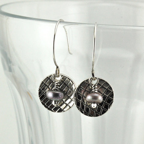 $32 - Grey Moon Earrings