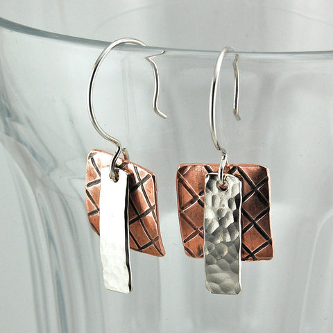 $33 - Copper Checkers Earrings