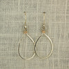 $28 - Tear Drop Earrings - Silver & Gold - Medium