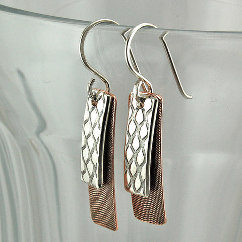 $33 - Copper & Silver Tower Earrings