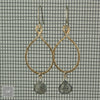 $36 - Tear Drop Earrings - Gold, Silver & Grey - Medium