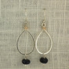 $36 - Tear Drop Earrings - Silver, Gold & Black - Medium