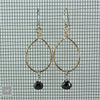 $36 - Tear Drop Earrings - Gold & Black - Medium