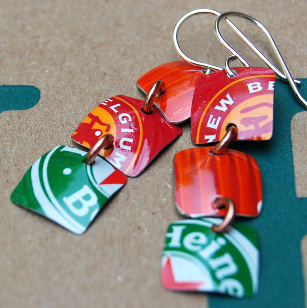 $29 - Recycled Earrings - Squares