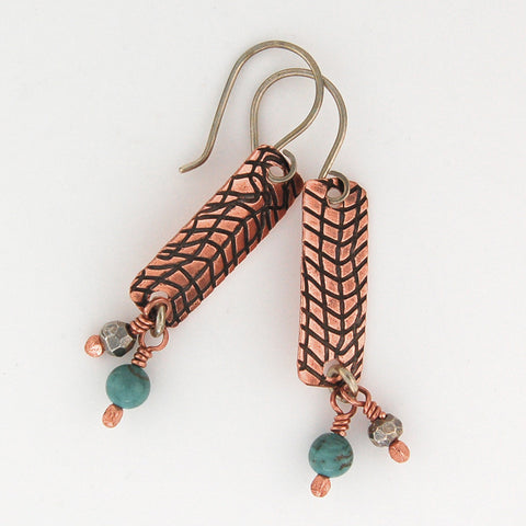 $33 - Copper Ocean Earrings